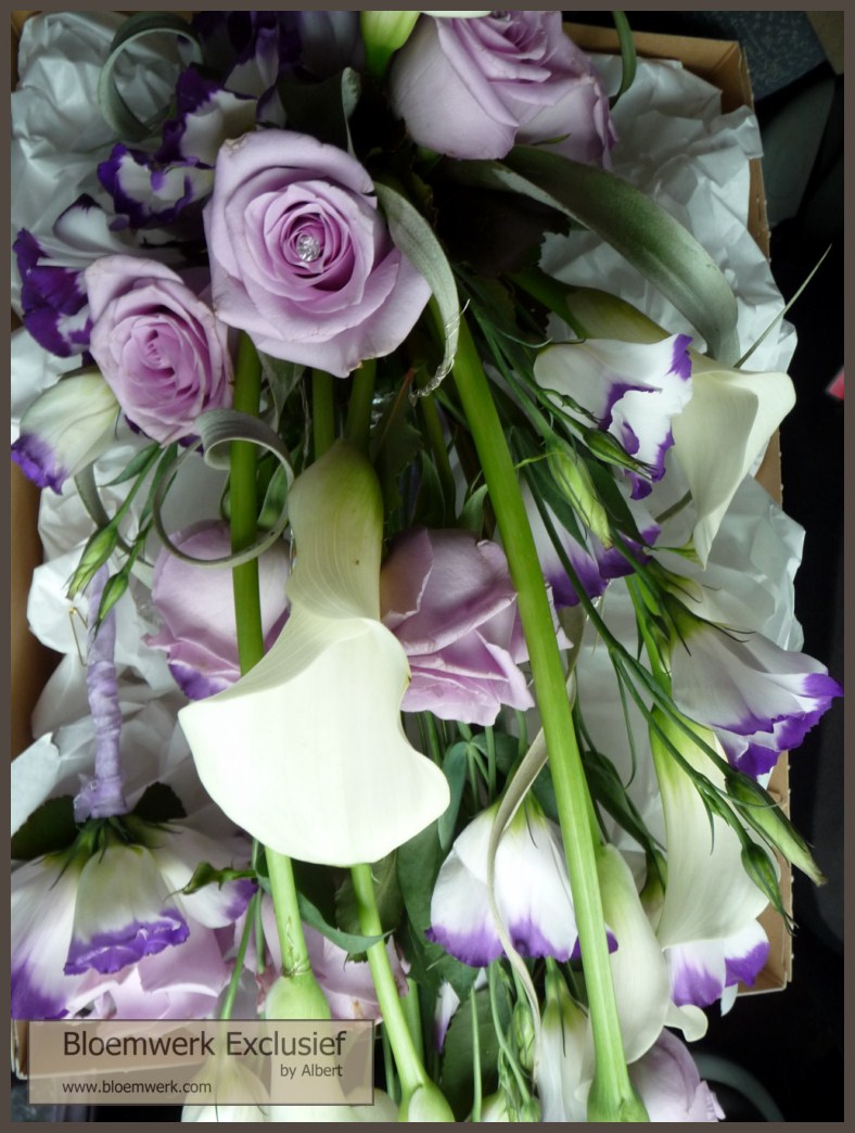 paarse & lila bruidsboeketten